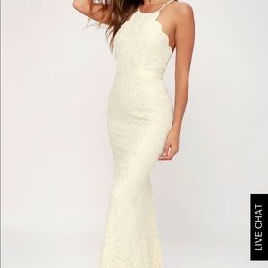 Lulus Zenith Cream Lace Dress Sz Med NWT
